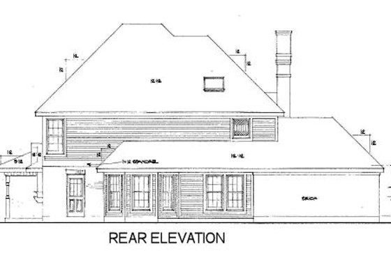 Exterior - Rear Elevation for Victorian House Plan #410-200 - 3 bed, 3 bath