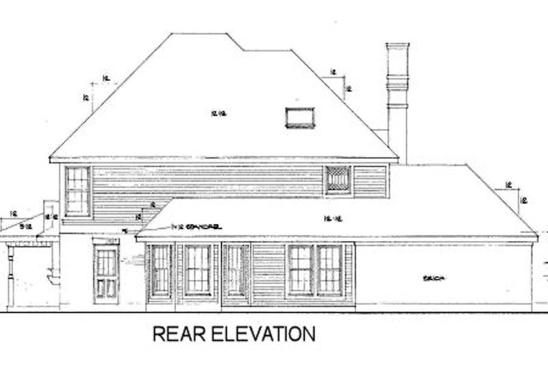 Home Plan - Exterior - Rear Elevation for Victorian House Plan #410-200 - 3 bed, 3 bath