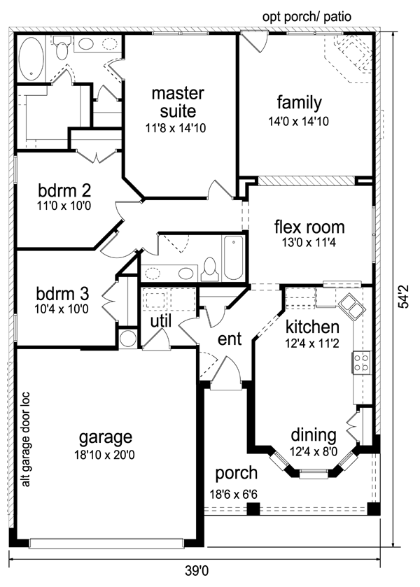 Architectural House Design - Craftsman Floor Plan - Main Floor Plan #84-526