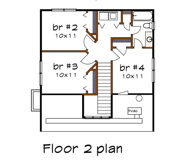 Architectural House Design - Bungalow Floor Plan - Upper Floor Plan #79-204