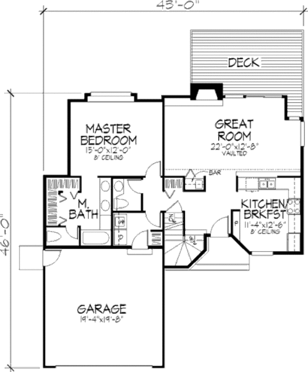 House Plan Design - Traditional Floor Plan - Main Floor Plan #320-379
