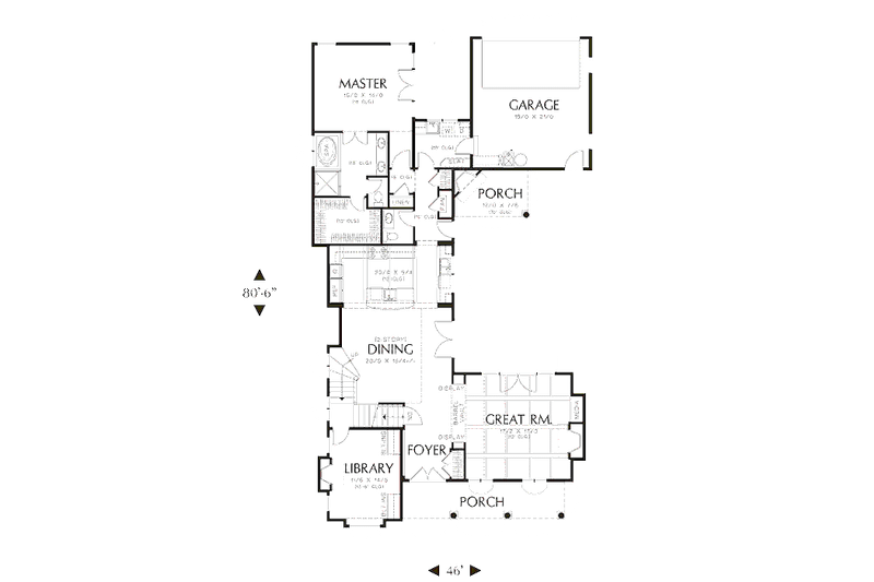 Dream House Plan - Floor Plan - Main Floor for Mediterranean House Plan #48-243 - 5 bed, 4.5 bath