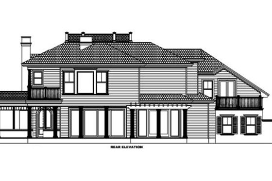 Exterior - Rear Elevation for Southern House Plan #27-305 - 5 bed, 5 bath