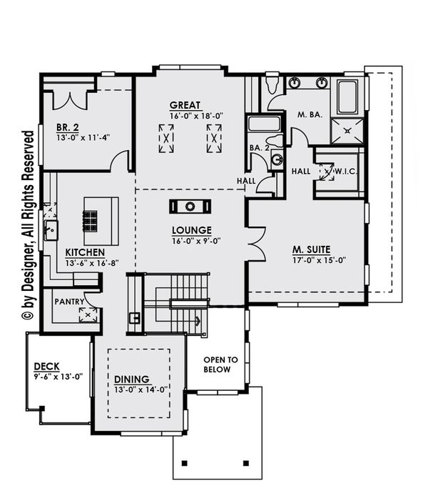 House Plan Design - Contemporary Floor Plan - Upper Floor Plan #1066-8