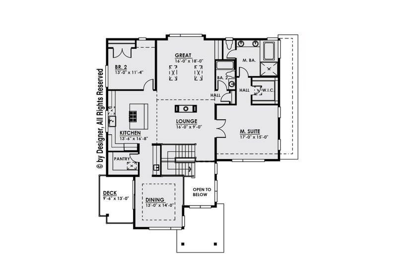 Home Plan - Floor Plan - Upper Floor for Contemporary House Plan #1066-8 - 4 bed, 3 bath