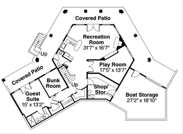 Architectural House Design - Contemporary Floor Plan - Upper Floor Plan #124-850