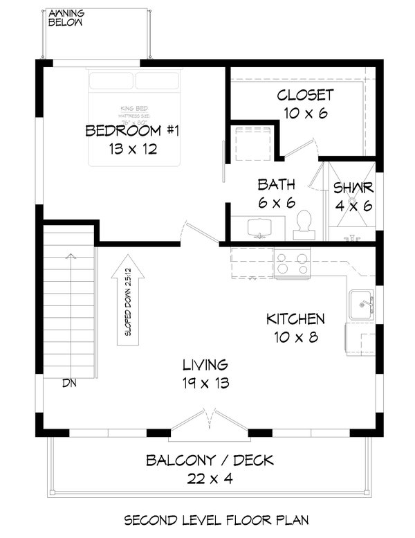 Modern Floor Plan - Upper Floor Plan #932-596