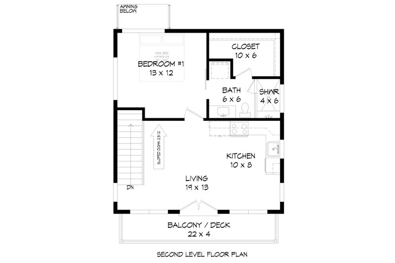 Dream House Plan - Floor Plan - Upper Floor for Modern House Plan #932-596 - 1 bed, 1.5 bath