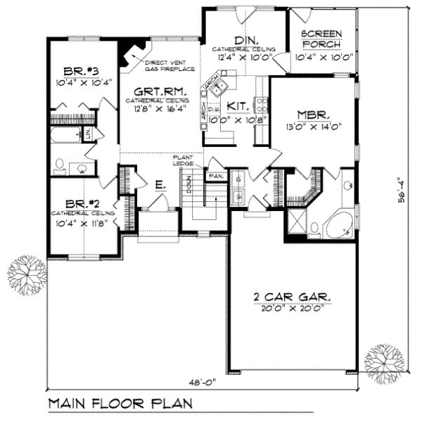 Traditional Floor Plan - Main Floor Plan #70-129