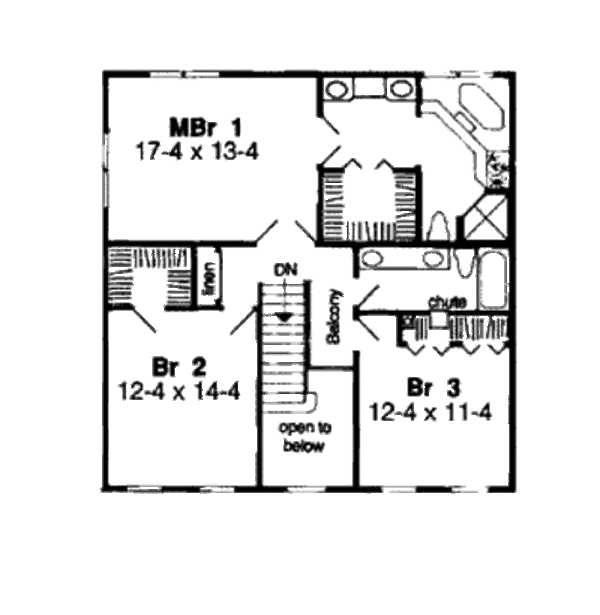 Farmhouse Floor Plan - Upper Floor Plan #312-250