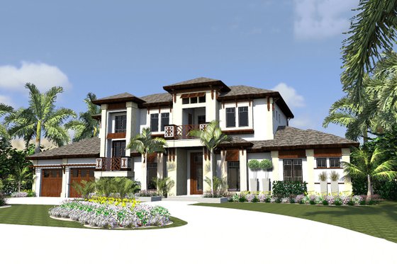 Exterior - Front Elevation for Contemporary House Plan #548-24 - 4 bed, 6 bath