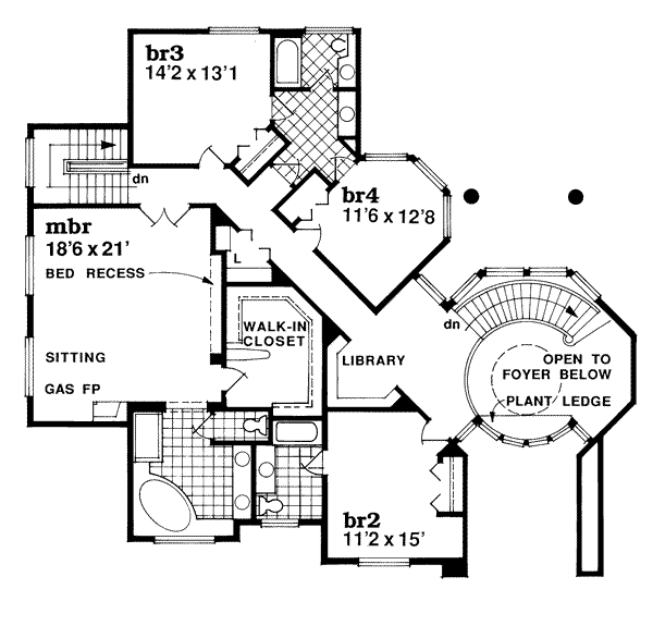 European Floor Plan - Upper Floor Plan #47-480