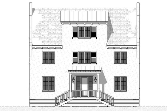 Exterior - Front Elevation 3 for Beach House Plan #901-147 - 7 bed, 4.5 bath