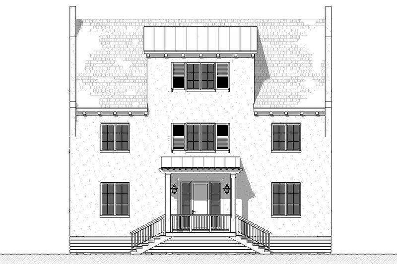 House Blueprint - Exterior - Front Elevation 3 for Beach House Plan #901-147 - 7 bed, 4.5 bath