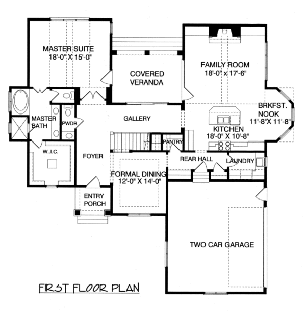 Craftsman Floor Plan - Main Floor Plan #413-848