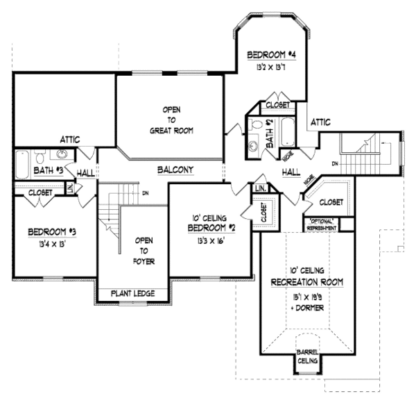 European Floor Plan - Upper Floor Plan #424-230