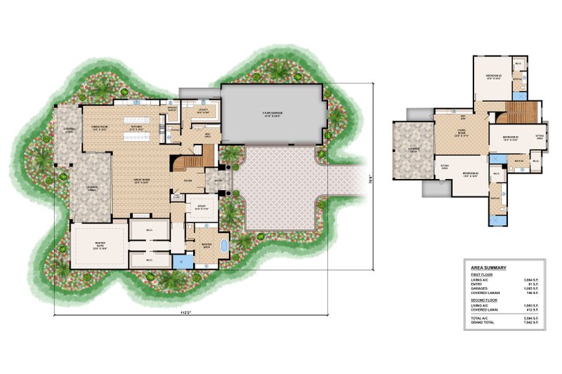 House Blueprint - Floor Plan - Main Floor for Contemporary House Plan #1083-8 - 4 bed, 4.5 bath