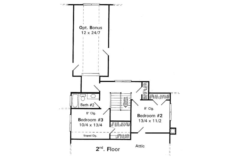 Home Plan - Floor Plan - Upper Floor for Country House Plan #41-171 - 3 bed, 2.5 bath