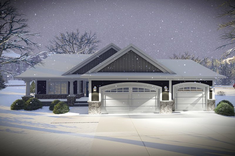 Architectural House Design - Exterior - Front Elevation 3 for Ranch House Plan #70-1484 - 2 bed, 2 bath