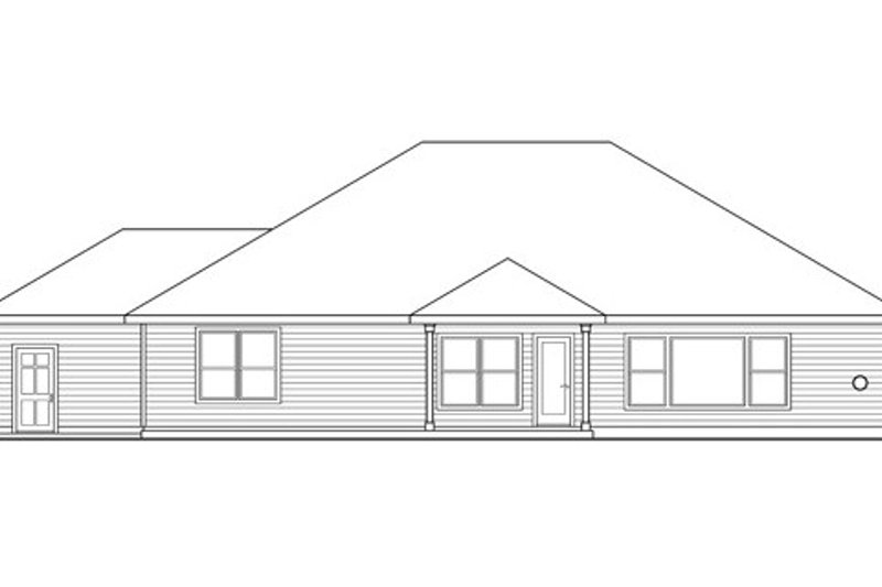 Home Plan - Exterior - Rear Elevation for Ranch House Plan #124-833 - 3 bed, 2 bath