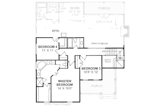 Floor Plan - Upper Floor for Country House Plan #20-359 - 4 bed, 3 bath