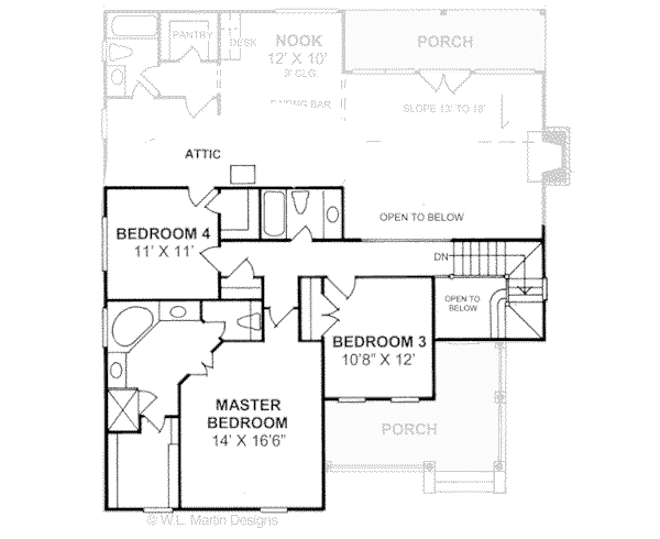House Plan Design - Country Floor Plan - Upper Floor Plan #20-359