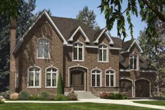 Exterior - Front Elevation for European House Plan #138-134 - 4 bed, 2.5 bath