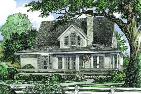 Exterior - Rear Elevation for Farmhouse House Plan #929-77 - 3 bed, 2.5 bath