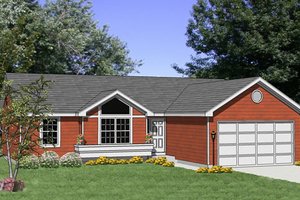 Ranch Exterior - Front Elevation Plan #116-152
