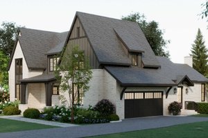 Exterior - Front Elevation 3 for Tudor House Plan #1079-6 - 4 bed, 3.5 bath