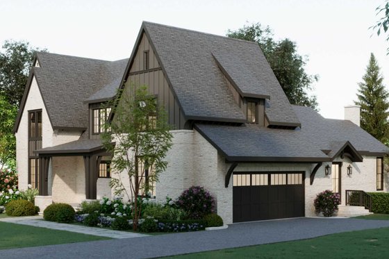 Exterior - Front Elevation 3 for Tudor House Plan #1079-6 - 4 bed, 3.5 bath