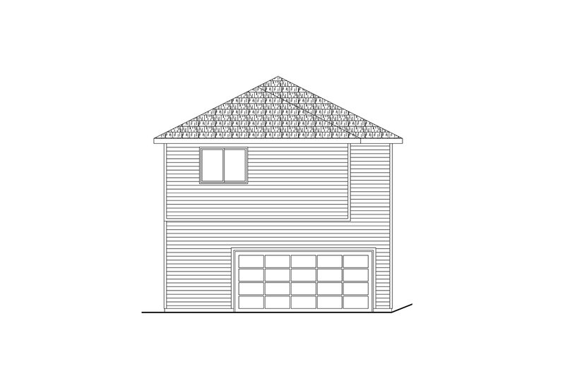 Home Plan - Exterior - Rear Elevation 1 for Prairie House Plan #124-1418 - 3 bed, 2 bath