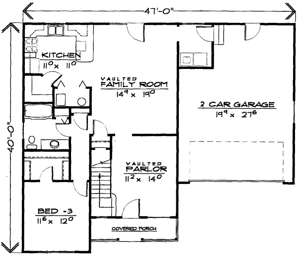Traditional Floor Plan - Main Floor Plan #308-142