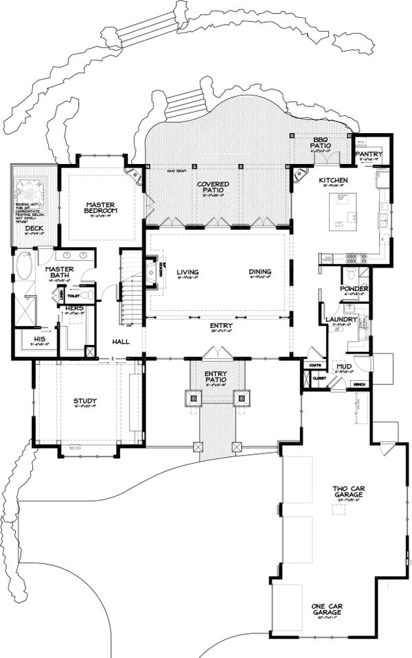 House Blueprint - Craftsman Floor Plan - Main Floor Plan #895-11