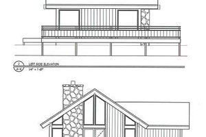 Exterior - Rear Elevation for Cabin House Plan #116-104 - 2 bed, 2 bath