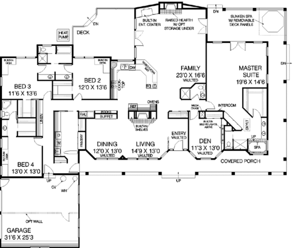 Ranch Style House Plan 4 Beds 4 Baths 3600 Sq Ft Plan 60 452 Eplans Com