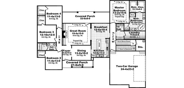 Dream House Plan - Traditional Floor Plan - Main Floor Plan #21-377