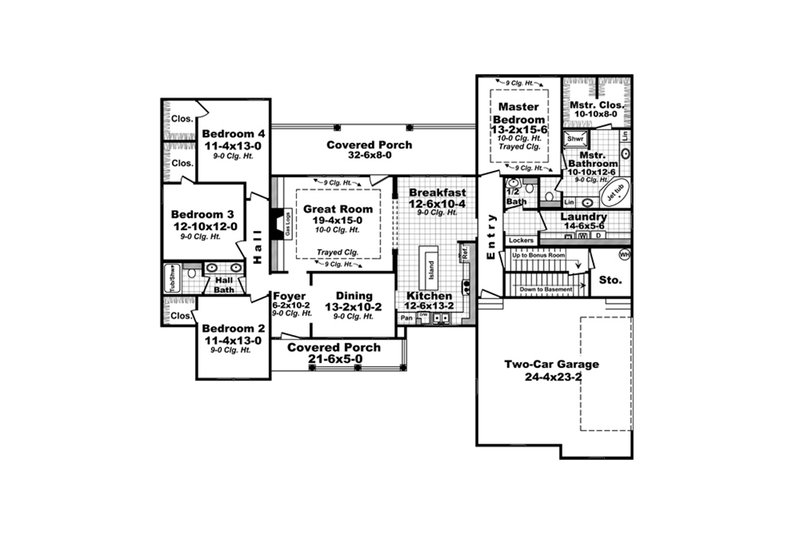 Dream House Plan - Floor Plan - Main Floor for Traditional House Plan #21-377 - 4 bed, 2.5 bath