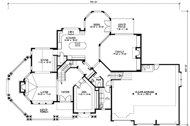 Home Plan - Floor Plan - Main Floor for Craftsman House Plan #132-165 - 4 bed, 3.5 bath