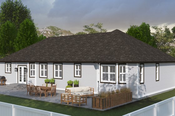 Exterior - Rear Elevation 2 for Farmhouse House Plan #1060-218 - 3 bed, 2 bath