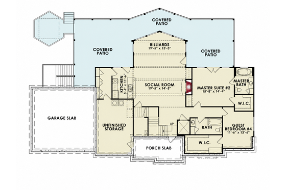 Floor Plan - Lower Floor for Traditional House Plan #54-710 - 4 bed, 4 bath