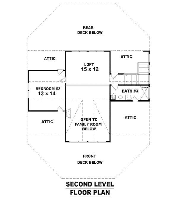 Country Floor Plan - Upper Floor Plan #81-13784