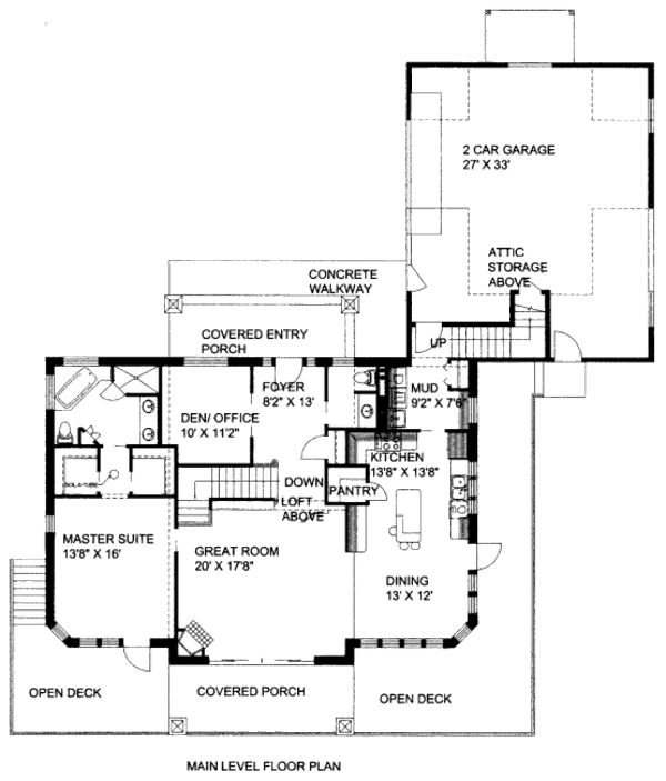 Bungalow Style House Plan - 2 Beds 2.5 Baths 3304 Sq/Ft Plan #117-619 ...