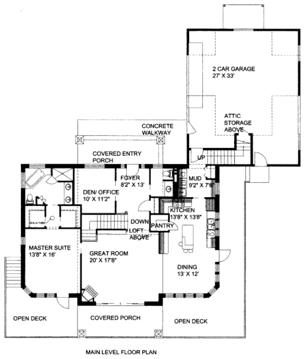 Bungalow Floor Plan - Main Floor Plan #117-619