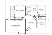 Ranch Style House Plan - 3 Beds 2 Baths 1557 Sq/Ft Plan #1-307 Floor 