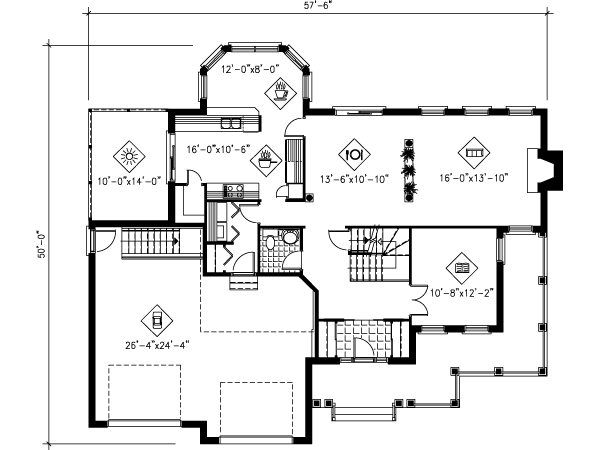 Home Plan - Traditional Floor Plan - Main Floor Plan #25-4170