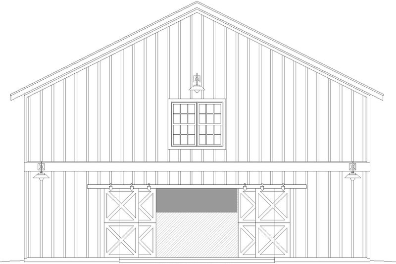 Architectural House Design - Exterior - Rear Elevation for Country House Plan #932-782, 1 bath