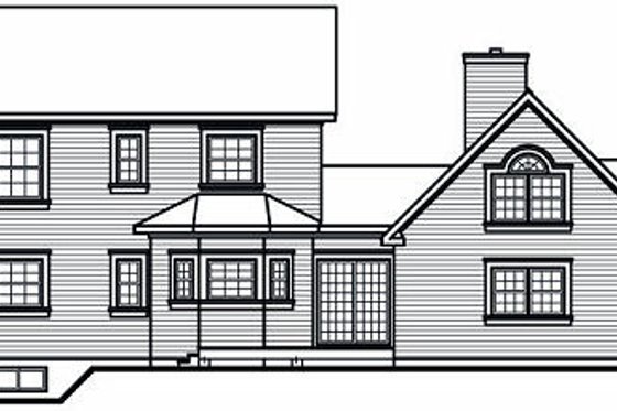 Exterior - Rear Elevation for Victorian House Plan #23-750 - 4 bed, 3.5 bath