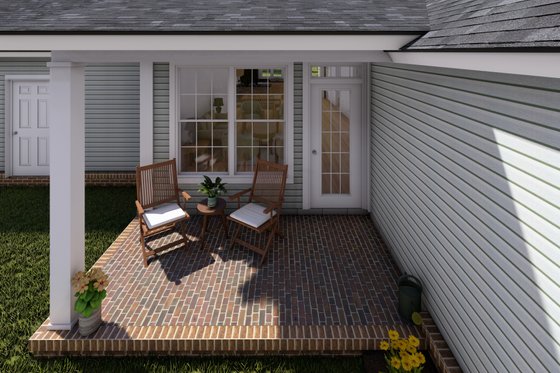 Exterior - Covered Porch House Plan #513-2077 - 3 bed, 2 bath