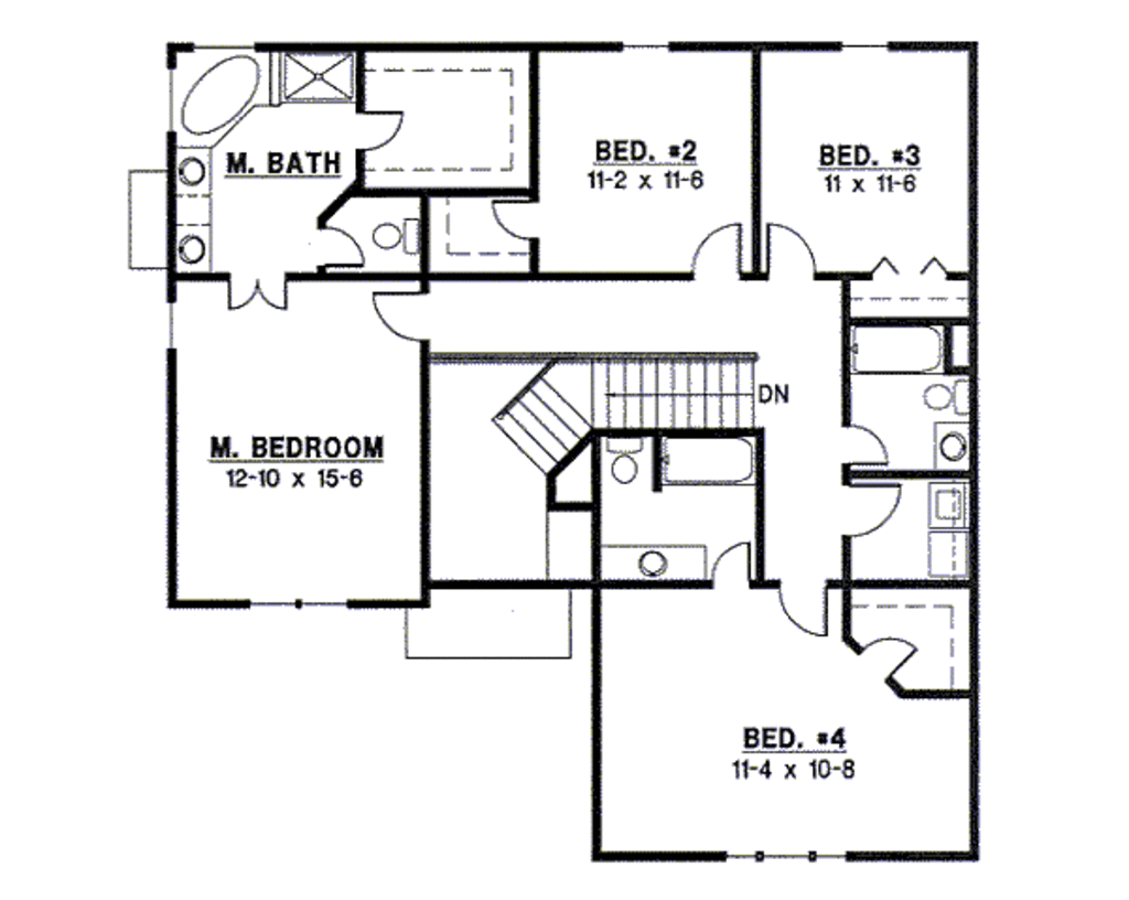 Traditional Style House Plan - 4 Beds 3 Baths 2310 Sq/Ft Plan #67-855 ...